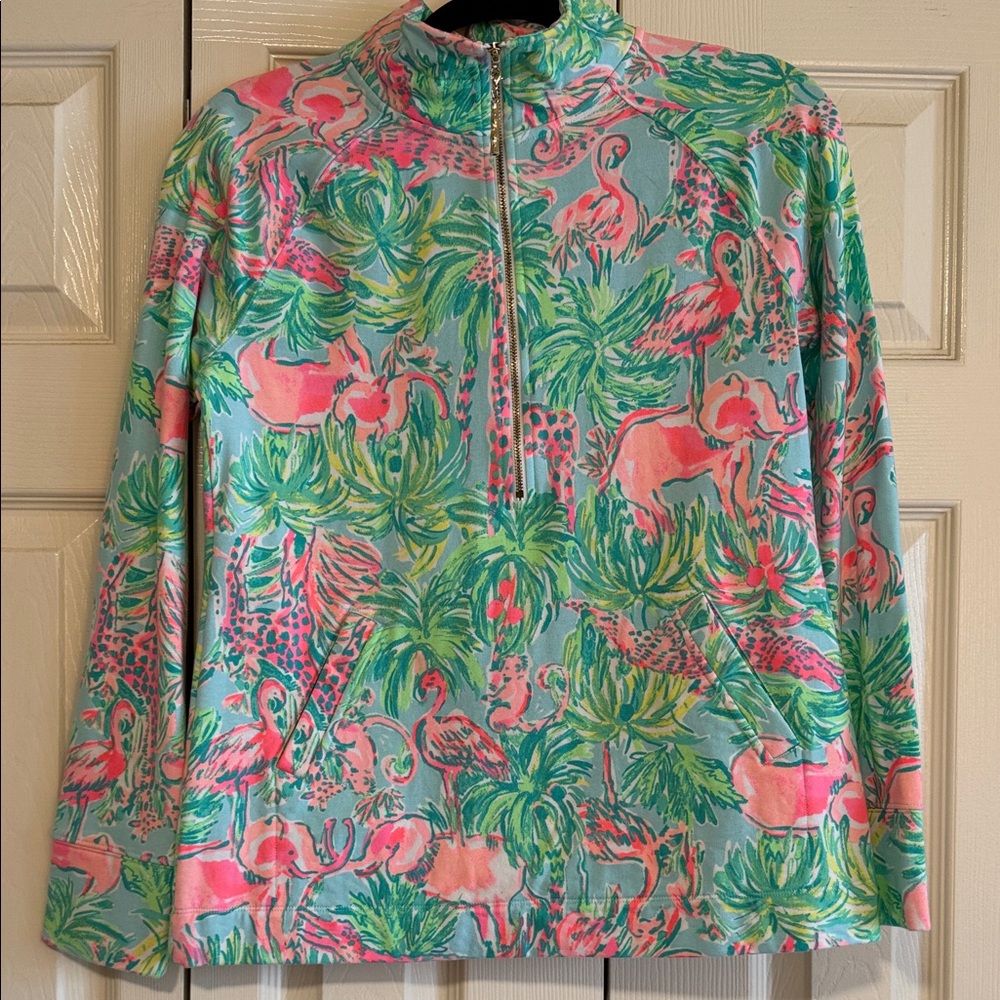 Lilly Pulitzer Sarasota Seasalt Blue on Parade popover. SZ S